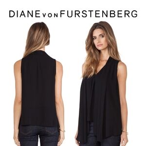 Diane von Furstenberg DVF | Scarf Tank | Black | Small | NWT New with Tags